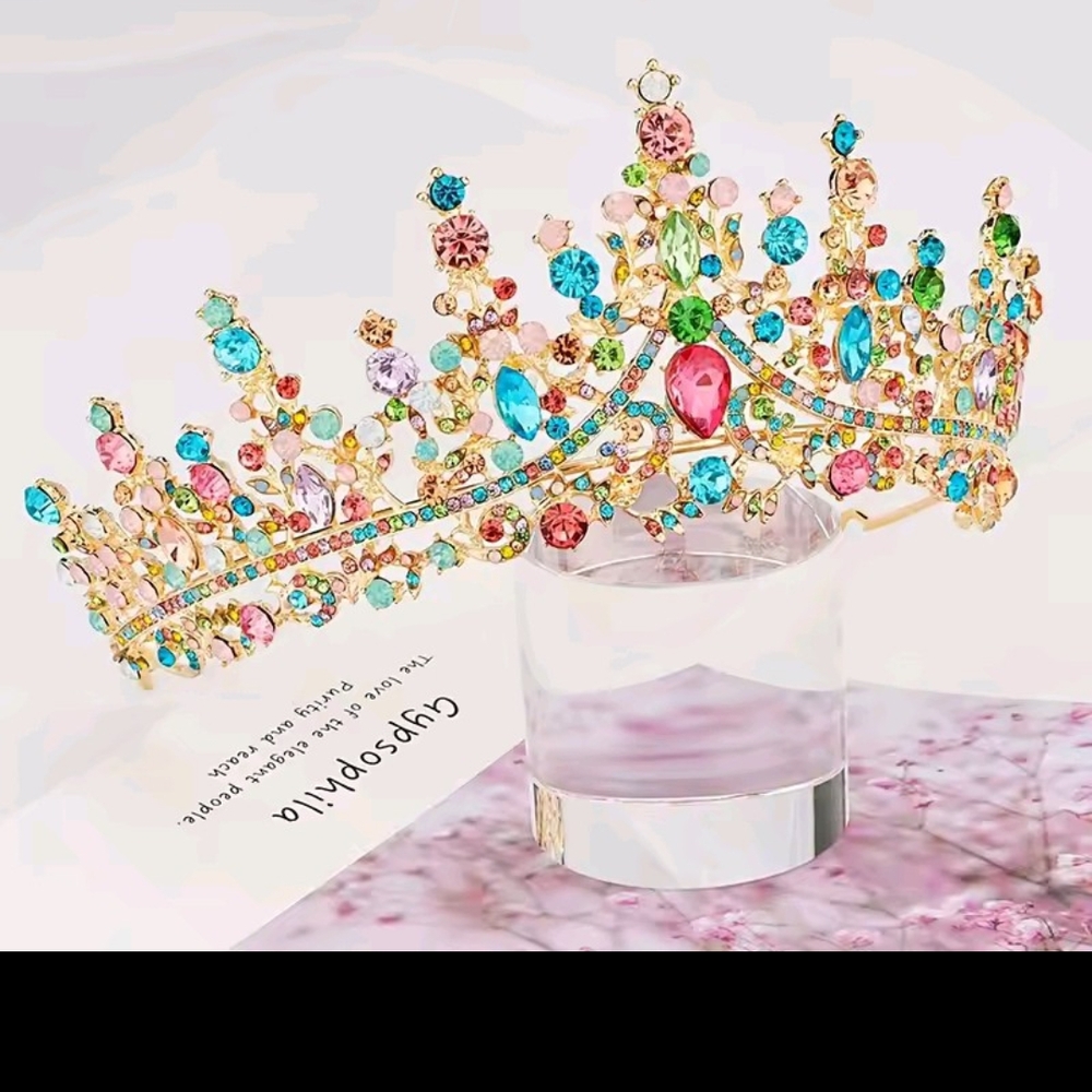 Multicolor Crystal Tiara - Picture 2 of 12